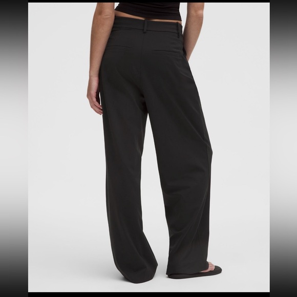 Lululemon High-Rise Daydrift Women's Black Regular Wide-Leg Trousers Pants - Picture 2 of 13